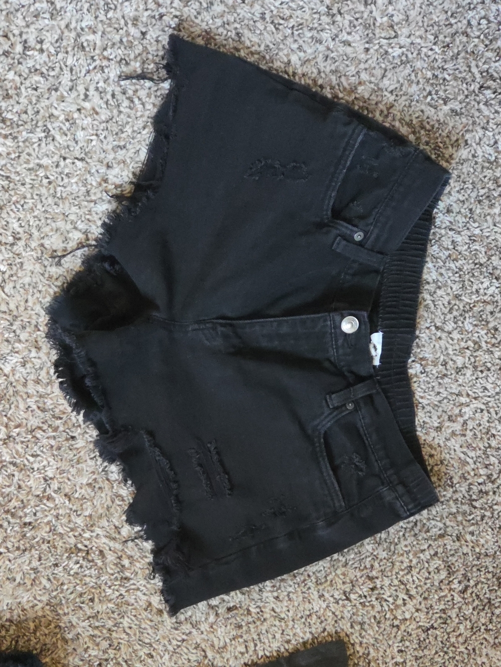 aerie Black Distressed Shorts